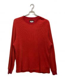MAISON SPECIAL（メゾンスペシャル）の古着「Prime-Over Crew Neck Long Sleeve Waffle T-Shirt」｜レッド