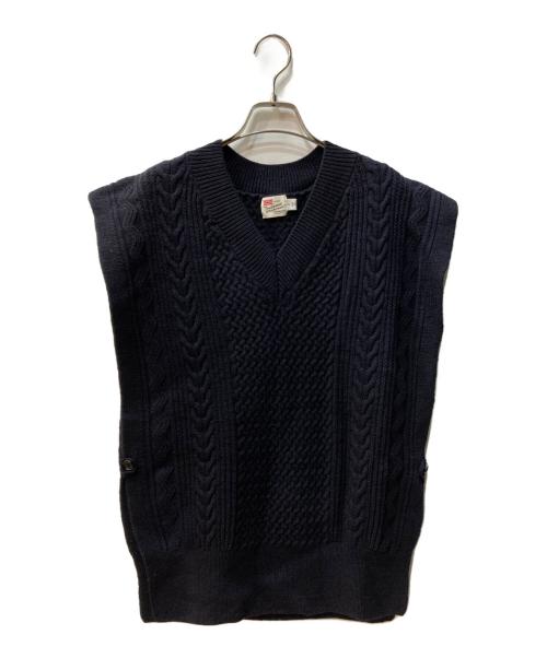 Traditional Weatherwear（トラディショナルウェザーウェア）Traditional Weatherwear (トラディショナルウェザーウェア) FISHERMAN V NECK PULLOVER ネイビー サイズ:Sの古着・服飾アイテム