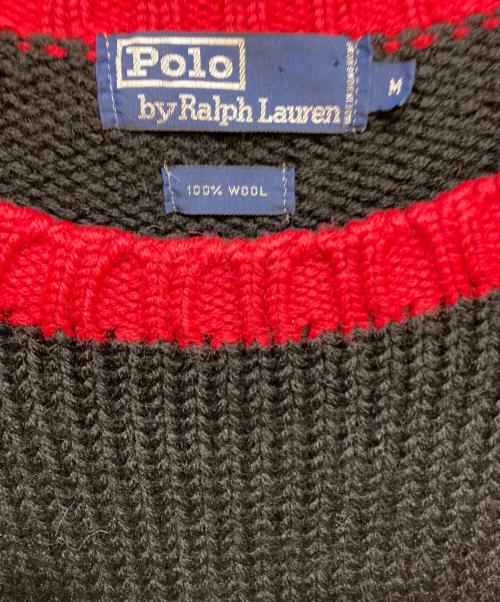 POLO RALPH LAUREN（ポロ・ラルフローレン）POLO RALPH LAUREN (ポロ・ラルフローレン) ラインニット ブラック サイズ:Ｍの古着・服飾アイテム