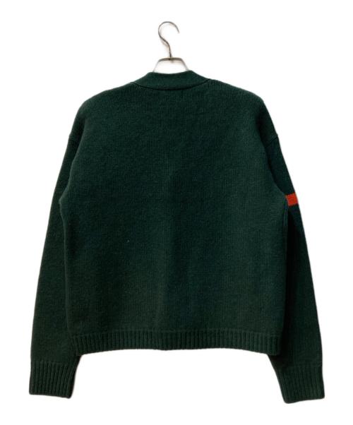 POLO RALPH LAUREN（ポロ・ラルフローレン）POLO RALPH LAUREN (ポロ・ラルフローレン) レターマン ウールVネック カーディガン グリーン サイズ:Sの古着・服飾アイテム