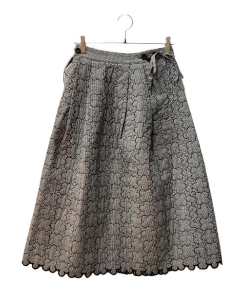 bulle de savon（ビュル デ サボン）bulle de savon (ビュル デ サボン) はなとまるキルティングスカート グレー サイズ:FREEの古着・服飾アイテム