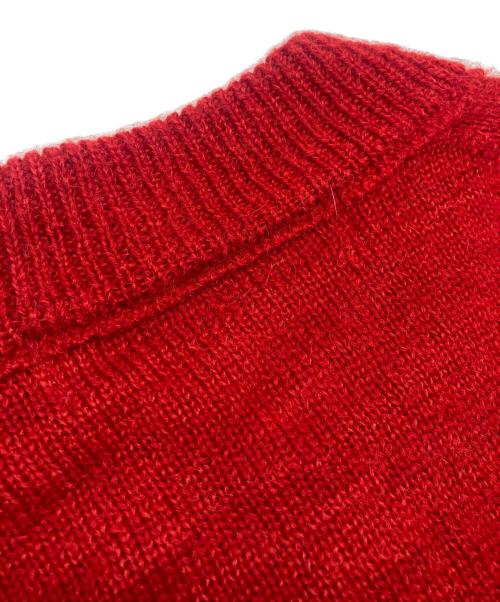 TAO COMME des GARCONS（タオ コムデギャルソン）TAO COMME des GARCONS (タオ コムデギャルソン) チュール装飾ウールニットカーデ レッド サイズ:Mの古着・服飾アイテム
