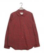 COMME des GARCONS GIRLコムデギャルソンガール）の古着「丸襟チェックシャツ」｜レッド