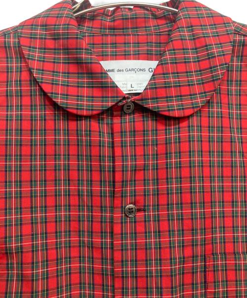 COMME des GARCONS GIRL（コムデギャルソンガール）COMME des GARCONS GIRL (コムデギャルソンガール) 丸襟チェックシャツ レッド サイズ:Lの古着・服飾アイテム