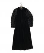 COMME des GARCONS GIRLコムデギャルソンガール）の古着「切替ベロアワンピース」｜ブラック