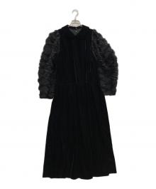 COMME des GARCONS GIRL（コムデギャルソンガール）の古着「切替ベロアワンピース」｜ブラック