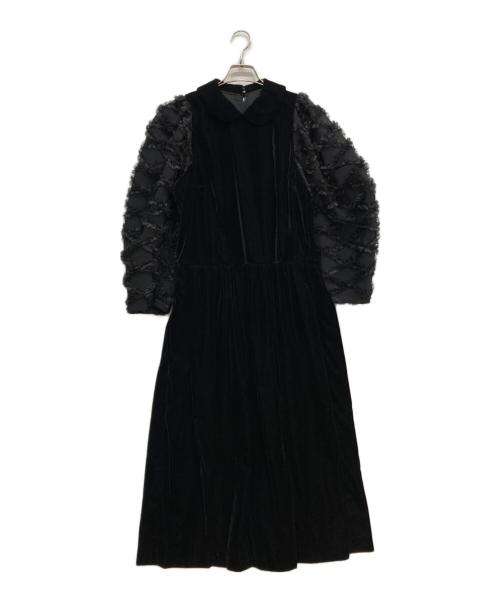 COMME des GARCONS GIRL（コムデギャルソンガール）COMME des GARCONS GIRL (コムデギャルソンガール) 切替ベロアワンピース ブラック サイズ:Mの古着・服飾アイテム