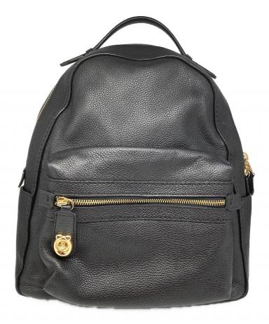 COACH コーチ リュック バックパック ターンロック オールレザー ブラック 中古・古着通販】COACH (コーチ) ターンロックレザーリュック ブラック
