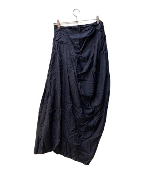 DRIES VAN NOTEN（ドリスヴァンノッテン）DRIES VAN NOTEN (ドリスヴァンノッテン) シルク スカート ネイビー サイズ:Mの古着・服飾アイテム