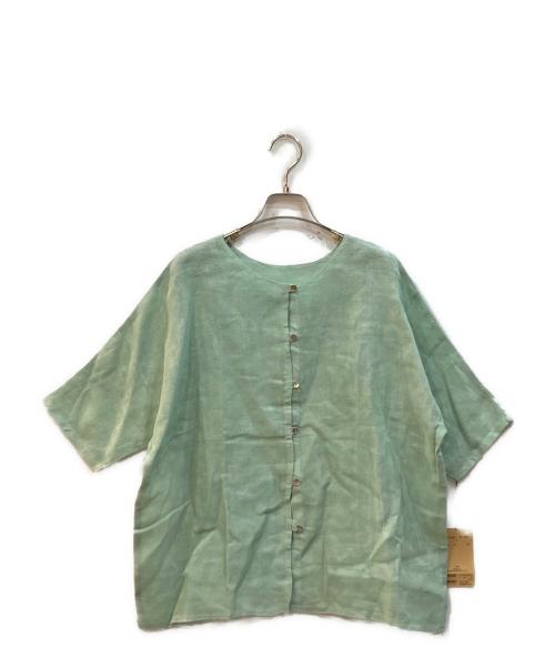 BEARDSLEY（ビアズリー）BEARDSLEY (ビアズリー) カヤ前後ブラウス グリーン サイズ:FREE 未使用品の古着・服飾アイテム