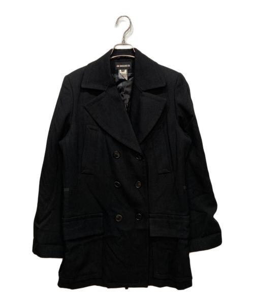 ANN DEMEULEMEESTER（アンドゥムルメステール）ANN DEMEULEMEESTER (アンドゥムルメステール) 10 corso como COMME des GARCONS (ディエチコルソコモ・コムデギャルソン) ダブルコート ブラック サイズ:36の古着・服飾アイテム