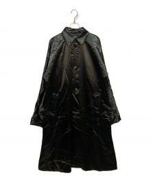 tricot COMME des GARCONS（トリココムデギャルソン）の古着「サテン中綿ロングコート」｜グリーン