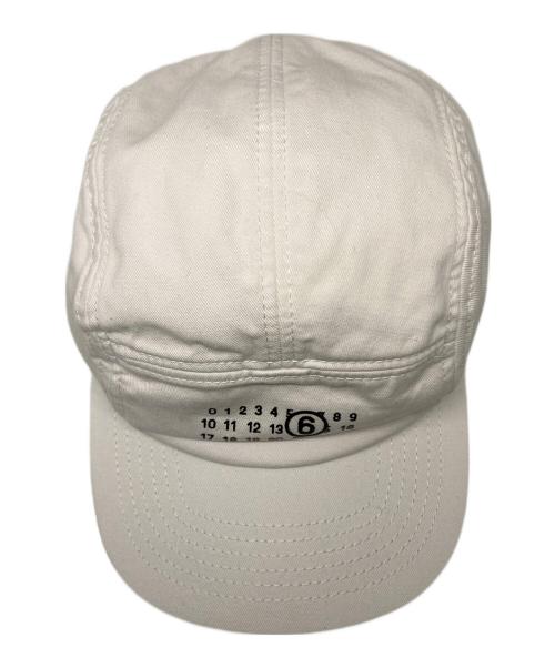 MM6 Maison Margiela（エムエムシックスメゾンマルジェラ）MM6 Maison Margiela (エムエムシックスメゾンマルジェラ) ロゴキャップ ホワイト サイズ:3の古着・服飾アイテム