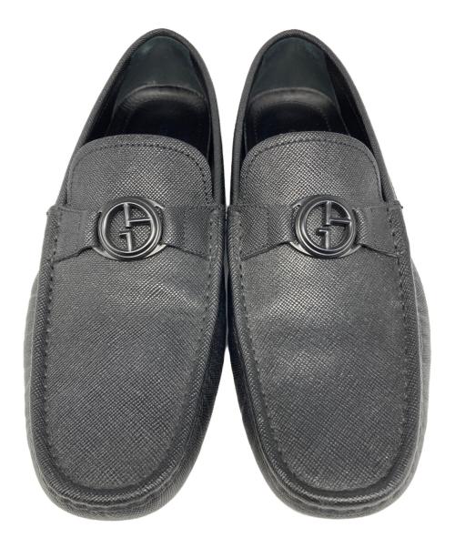GIORGIO ARMANI（ジョルジョアルマーニ）GIORGIO ARMANI (ジョルジョアルマーニ) モカシンシューズ ブラック サイズ:7の古着・服飾アイテム