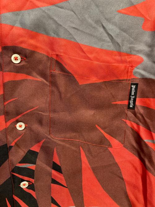 Palm Angels（パーム エンジェルス）Palm Angels (パーム エンジェルス) 総柄半袖シャツ レッド サイズ:46の古着・服飾アイテム