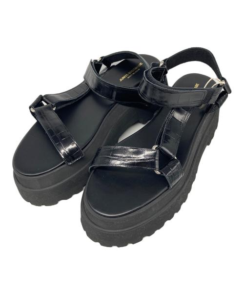 JUNYA WATANABE COMME des GARCONS（(ジュンヤワタナベ コムデギャルソン）JUNYA WATANABE COMME des GARCONS ((ジュンヤワタナベ コムデギャルソン) レザーストラップサンダル ブラック サイズ:4の古着・服飾アイテム