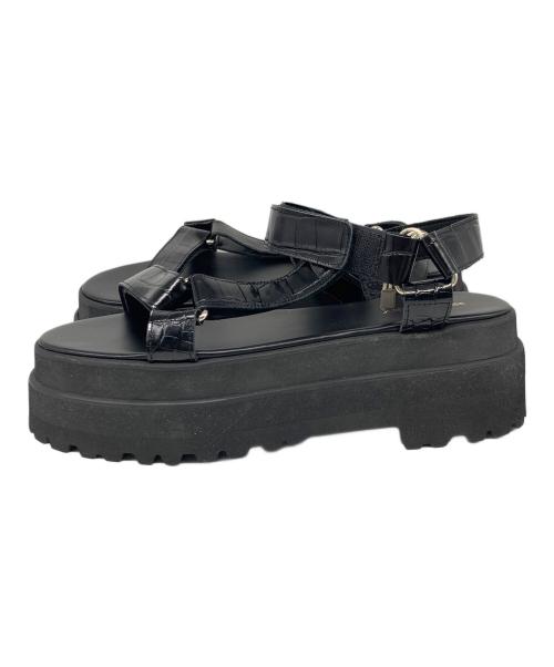 JUNYA WATANABE COMME des GARCONS（(ジュンヤワタナベ コムデギャルソン）JUNYA WATANABE COMME des GARCONS ((ジュンヤワタナベ コムデギャルソン) レザーストラップサンダル ブラック サイズ:4の古着・服飾アイテム