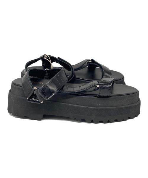 JUNYA WATANABE COMME des GARCONS（(ジュンヤワタナベ コムデギャルソン）JUNYA WATANABE COMME des GARCONS ((ジュンヤワタナベ コムデギャルソン) レザーストラップサンダル ブラック サイズ:4の古着・服飾アイテム