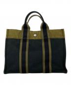HERMESエルメス）の古着「フールトゥPM トートバッグ」｜ネイビー×カーキ