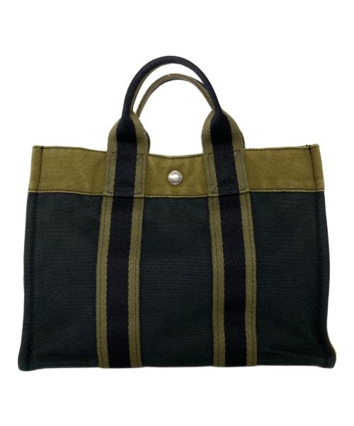 HERMES（エルメス）HERMES (エルメス) フールトゥPM トートバッグ ネイビー×カーキ サイズ:サイズ詳細参照の古着・服飾アイテム