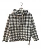 BALバル）の古着「PULLOVER MEXICAN HOODED SHIRT」｜ホワイト×ブラック
