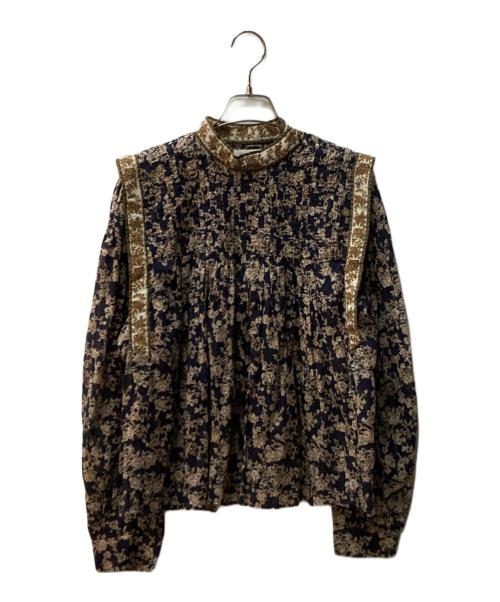 ISABEL MARANT ETOILE（イザベルマランエトワール）ISABEL MARANT ETOILE (イザベルマランエトワール) VEGA：総柄ブラウス ネイビー サイズ:34の古着・服飾アイテム