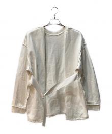 PERVERZE（パーバーズ）の古着「オープン スウェット カーディガン」｜ホワイト