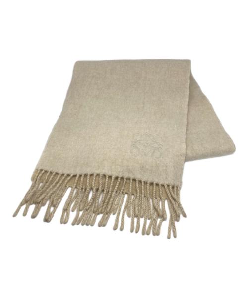 LOEWE（ロエベ）LOEWE (ロエベ) アナグラム カシミヤ混マフラー ベージュの古着・服飾アイテム