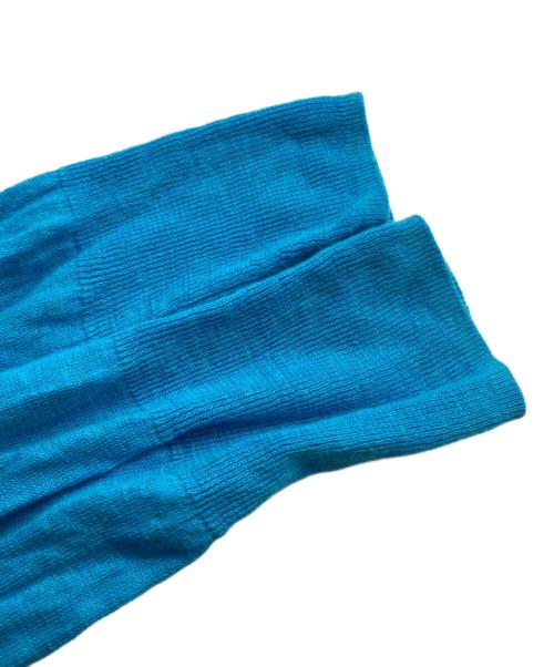 MACPHEE（マカフィー）MACPHEE (マカフィー) プレーンリネン クルーネックカーディガン ブルー サイズ:Ｓの古着・服飾アイテム