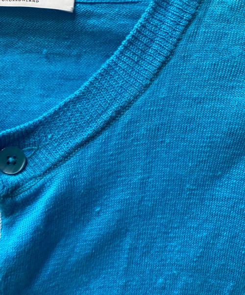 MACPHEE（マカフィー）MACPHEE (マカフィー) プレーンリネン クルーネックカーディガン ブルー サイズ:Ｓの古着・服飾アイテム