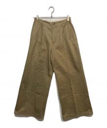 AURALEE（オーラリー）の古着「WASHED FINX CHINO WIDE TUCK PANTS チノタックワイドパンツ 」｜ベージュ