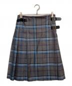 tricot COMME des GARCONSトリココムデギャルソン）の古着「チェック ラップスカート」｜グレー