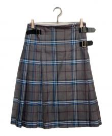 tricot COMME des GARCONS（トリココムデギャルソン）の古着「チェック ラップスカート」｜グレー