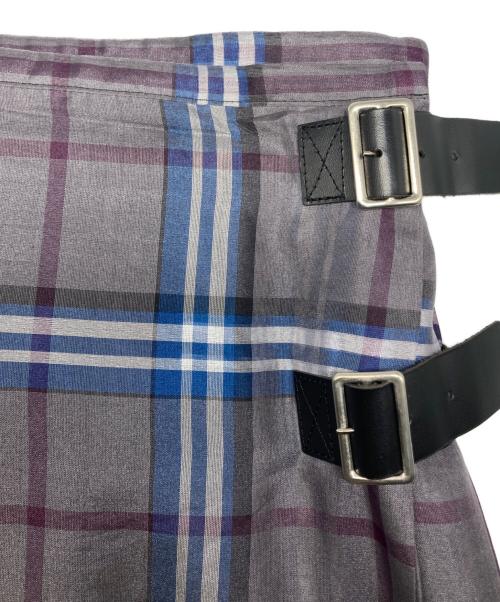 tricot COMME des GARCONS（トリココムデギャルソン）tricot COMME des GARCONS (トリココムデギャルソン) チェック ラップスカート グレー サイズ:Mの古着・服飾アイテム