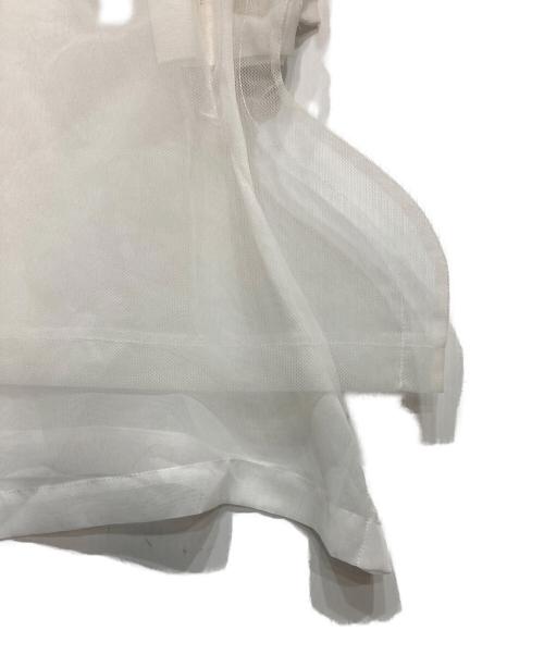 COMME des GARCONS（コムデギャルソン）COMME des GARCONS (コムデギャルソン) ポリエステル チュール レイヤード バックジップ ブラウス ホワイト サイズ:Ｓの古着・服飾アイテム