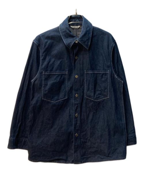 AURALEE（オーラリー）AURALEE (オーラリー) HARD TWIST LIGHT DENIM SHIRTS BLOUSON インディゴの古着・服飾アイテム