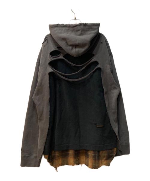 Maison MIHARA YASUHIRO（メゾン ミハラ ヤスヒロ）Maison MIHARA YASUHIRO (メゾン ミハラ ヤスヒロ) FELPA HOODIE TRIPLE LAYERED グレー サイズ:48の古着・服飾アイテム