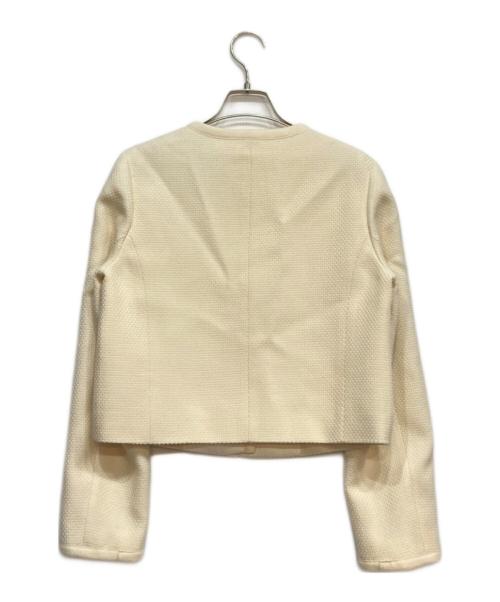 ANAYI（アナイ）ANAYI (アナイ) ウールプリペラノーカラージャケット アイボリー サイズ:Ｓの古着・服飾アイテム