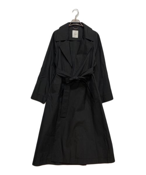 ebure（エブール）ebure (エブール) ハイカウントシルクコットン コート ブラック サイズ:Ｓの古着・服飾アイテム