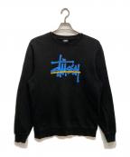 stussyステューシー）の古着「ロゴ スウェット」｜ブラック