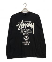 stussy（ステューシー）の古着「WORLD TOUR ロングスリーブ Tシャツ」｜ブラック