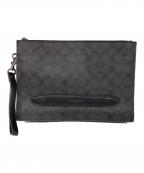 COACHコーチ）の古着「シグネチャー クラッチ バッグ」｜ブラック