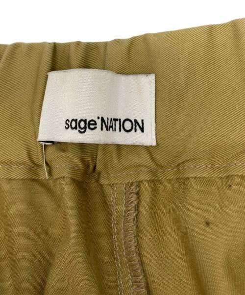 SAGE NATION（セイジ ネーション）SAGE NATION (セイジ ネーション) BOX PLEAT TROUSER ベージュ サイズ:Ｓの古着・服飾アイテム