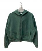 COLOUR PLANEカラープレーン）の古着「アシッド ウォッシュ ジップアップパーカー」｜グリーン