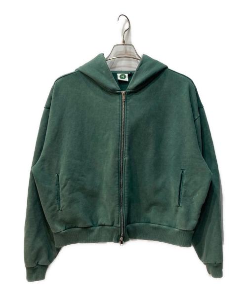 COLOUR PLANE（カラープレーン）COLOUR PLANE (カラープレーン) アシッド ウォッシュ ジップアップパーカー グリーン サイズ:Ｓの古着・服飾アイテム