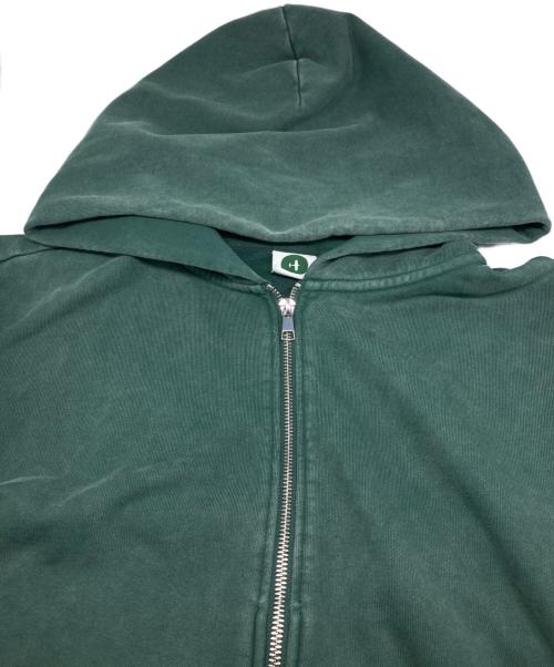 COLOUR PLANE（カラープレーン）COLOUR PLANE (カラープレーン) アシッド ウォッシュ ジップアップパーカー グリーン サイズ:Ｓの古着・服飾アイテム