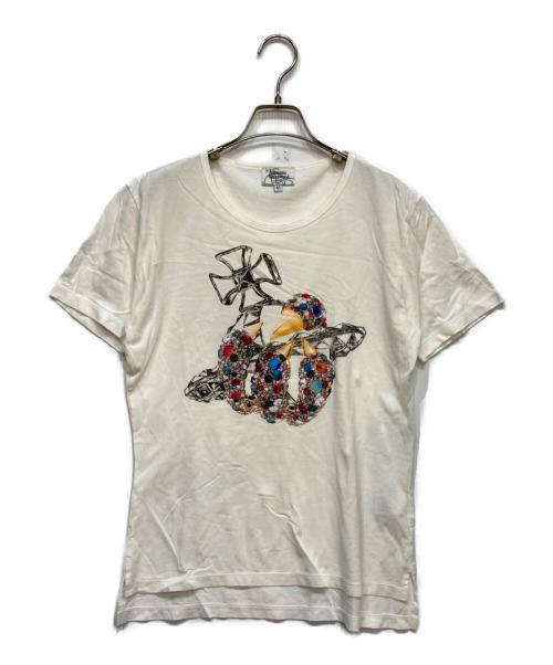 Vivienne Westwood（ヴィヴィアンウエストウッド）Vivienne Westwood (ヴィヴィアンウエストウッド) オーブ プリント Tシャツ ホワイト サイズ:46の古着・服飾アイテム