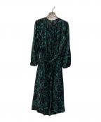 Paul Stuartポールスチュアート）の古着「モノフルール プリント ワンピース」｜グリーン