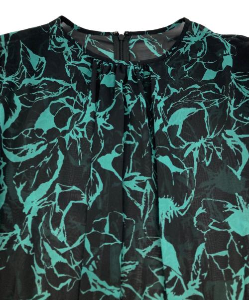 Paul Stuart（ポールスチュアート）Paul Stuart (ポールスチュアート) モノフルール プリント ワンピース グリーン サイズ:6の古着・服飾アイテム