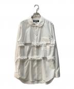 BLACK COMME des GARCONSブラックコムデギャルソン）の古着「丸襟  ラッフル トリム シャツ」｜ホワイト